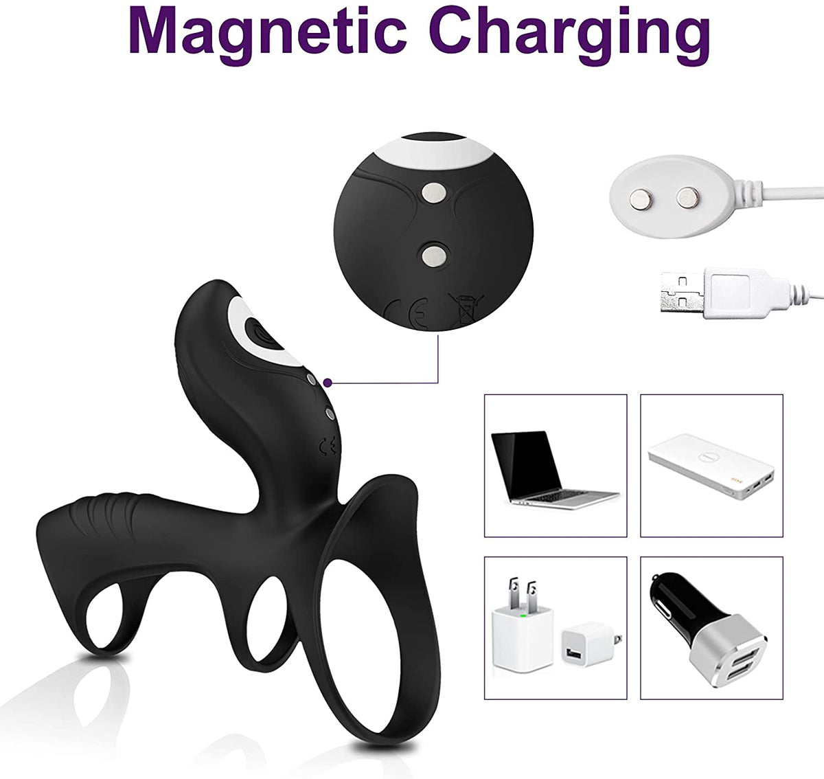 Dual-Motor Penis Ring Couple Vibrator
