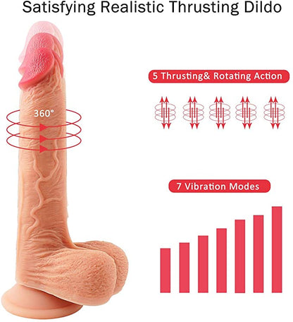 Playful Vibes | Thrusting & Rotating Realistic Dildo (Size: 8.7 Inch)