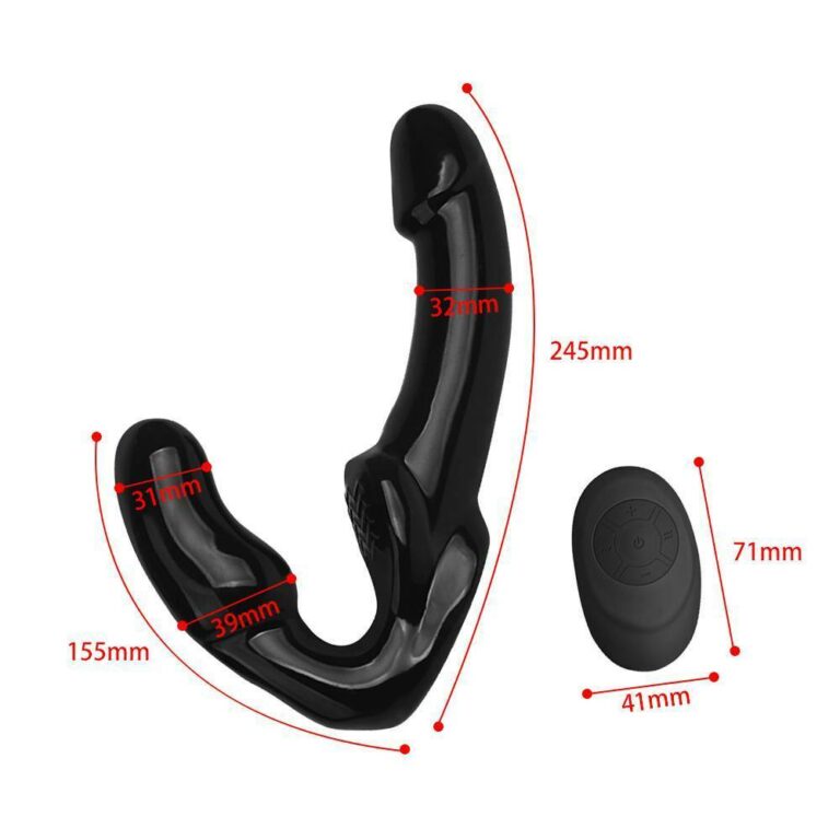 Playful Vibes | 10 Speed Remote Control Vibrating Silicone Strapless Strap-On Dildo
