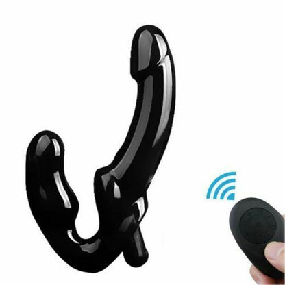 Playful Vibes | 10 Speed Remote Control Vibrating Silicone Strapless Strap-On Dildo
