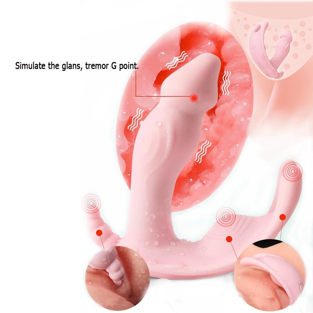 Playful Vibes | Wireless Remote Control Wearable Butterfly Dildo Vibrator