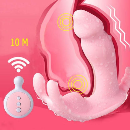 Playful Vibes | Wireless Remote Control Wearable Butterfly Dildo Vibrator